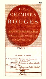 Frontispice de "Les chemises rouges", publié en l'An VII de la Révolution