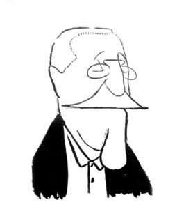 Caricature d'Anatole France par Sacha Guitry