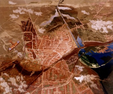 Aerial view of Lens on the German-English front, 1918
