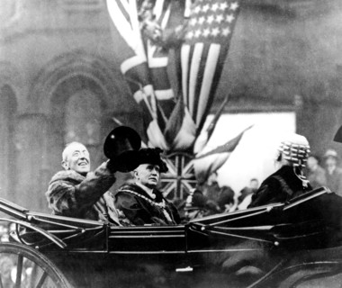 Le président Wilson, à Londres, en calèche