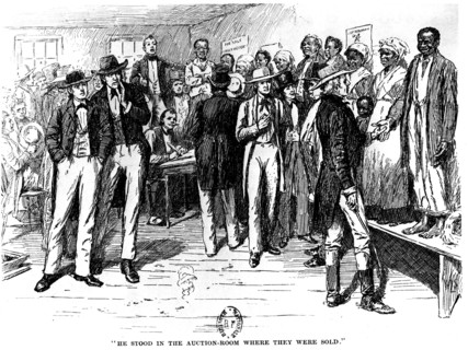 A slave sale during Lincoln's time