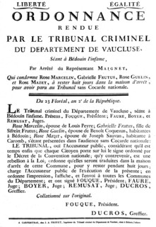 Condamnation de 4 femmes à 8 jours d'arrêt pour avoir paru au tribunal sans cocarde nationale