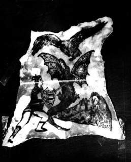 Nuremberg Trials. Piece of tattooed human skin (removed from an exterminated deportee)