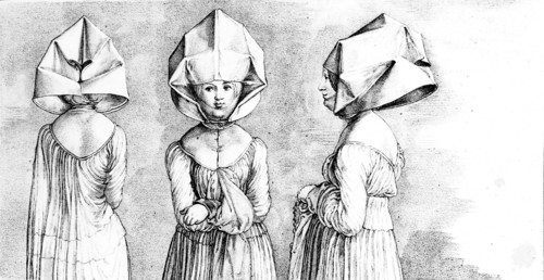 Women's caps : back, face, profile