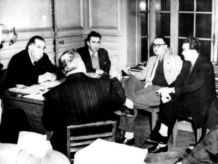 Meeting of the F.O executive committee under president Leon Jouhaux (France)
