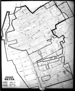 Ghetto in Warsaw. Stages of the ghetto's borders at different points in time. The outermost line: November 1940. In the middle: September 1941. The innermost line: April 1943