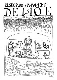 Peruvian manuscript: Chronicles of Huaman. Noah's Ark