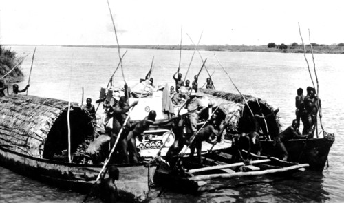 The Black Cruise crossing the Bahr Sara before Fort Archambeau
