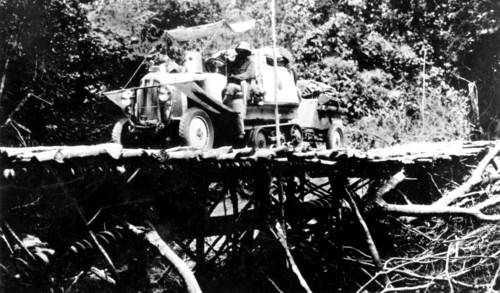 The Black Cruise crossing a bridge between entre Likati and Bonta