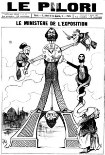 Caricature published in 'Au Pilori': 'The Minister at the exhibition'