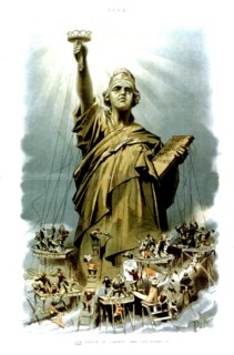 Caricature, manifestation du 1er mai 1886 à Chicago