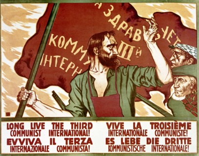 Soviet poster for the 3rd International or 'Komintern', written in several languages