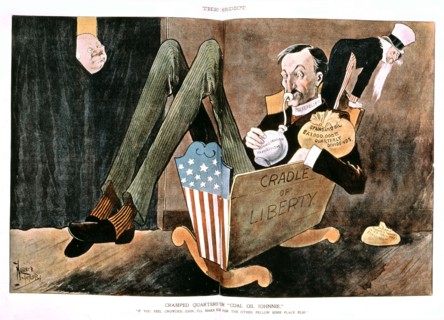Satirical cartoon in 'The Verdict', about Rockfeller and the Standard Oil