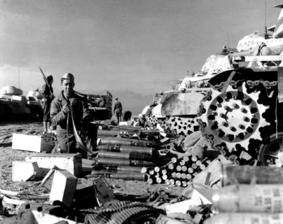 Tanks at the US reparation and military supplies depot in Heliopolis (1942)