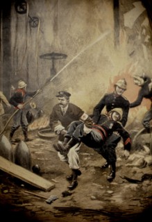 Incendie d'une usine à Saint-Denis, 1899