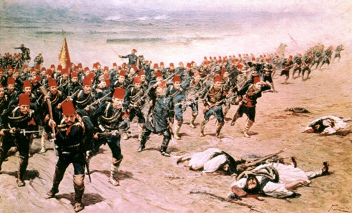 Imagerie populaire grecque. Assaut de l'armée turque contre les Grecs