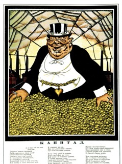 Propaganda poster against capitalism