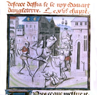 Chronicles of Froissart, King of Scotland defying King Edward of England