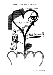 Drawing by Guillaume Apollinaire for his poem 'L'horloge de demain'