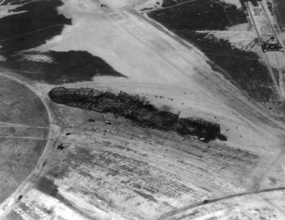 Dirigible 'Hindenburg''s wreck after its explosion (1937)