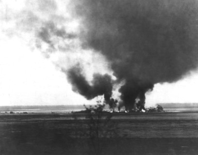 Dirigible 'Hindenburg' on fire (1937)