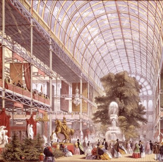 Queen Victoria and Prince Albert inaugurating the great 1851 exhibition. The Crystal Palace (detail)