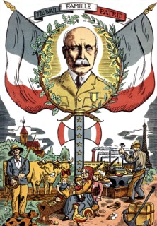 Imagerie en l'honneur du Maréchal Pétain (1856-1951) : "Travail, famille, patrie"