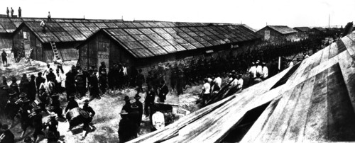 Soldats américains au camp n° 1 ou Grand Camp à Saint-Nazaire