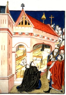 The Pope showing Duke of Burgundy the hospital in Rome. in 'History of St. Esprit Hospital in Dijon'