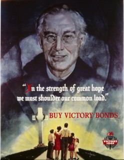 Affiche de propagande avec le Président Roosevelt pour l'achat de bons de guerre