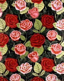 Dufy, Red and white roses