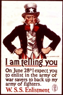 Poster américain en faveur de l'enrôlement dans l'armée (1917-1918)