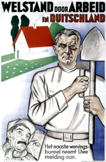 Affiche de propagande pour l'enrôlement pour le travail volontaire en Allemagne (1940)