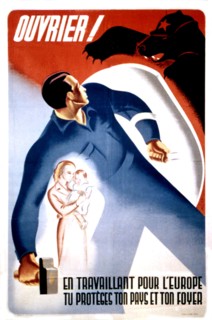 Propaganda poster advertising for voluntary work in Germany