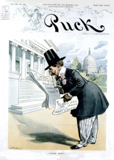 Satirical cartoon in 'Puck' about the Panama Canal