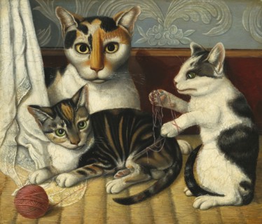 Anonyme, Cat and Kittens