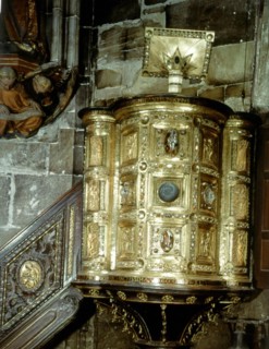 Aachen Cathedral. The pulpit of Emperor Henry II