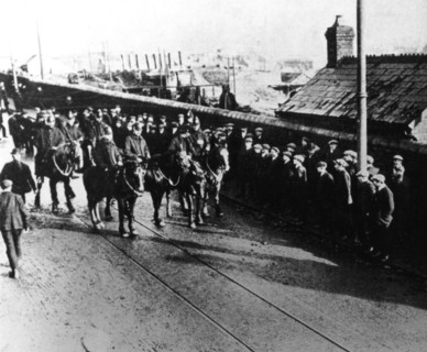 Wales. Scene of the great strike in the coal mines (1910)