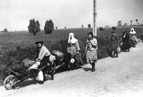 North of France. Exodus on the roads