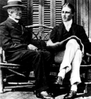 Franklin Delano Roosevelt, aged 19, with his father James Roosevelt