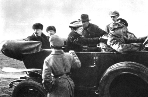 Lenin going for a drive in the mountains near Zakopane