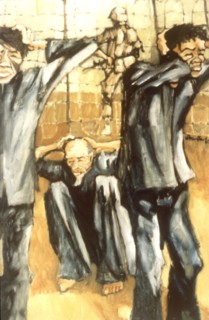 Peinture d'Augustine Acuna. "Vietcong suspects"