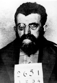 Police picture of anti-fascist writer Erich Mühsam during his imprisonment at Orianemburg camp, June 30, 1934