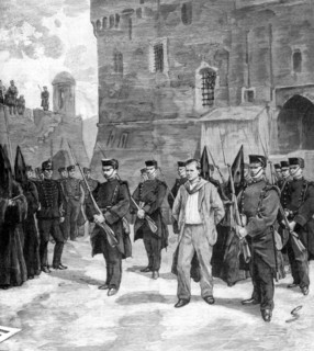 The anarchist Salvador sentenced to death. He is being taken from his cell and led to a chapel.