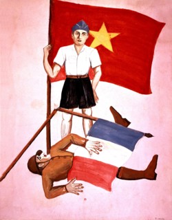 Affiche prise dans un P.C. vietminh par des officiers du corps expéditionnaire français