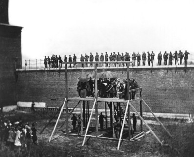 Execution of the murderers of Abraham Lincoln in Washington.