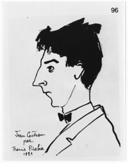 Dessin de Francis Picabia. Portrait de Jean Cocteau