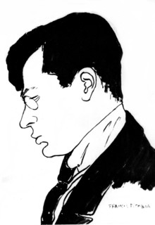 Drawing by Francis Picabia. Portrait of Tristan Tzara