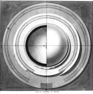Etienne-Louis Boullée, plan du Cénotaphe de Newton