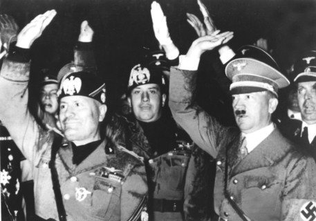 1937, Berlin. Mussolini, Ciano and Hitler